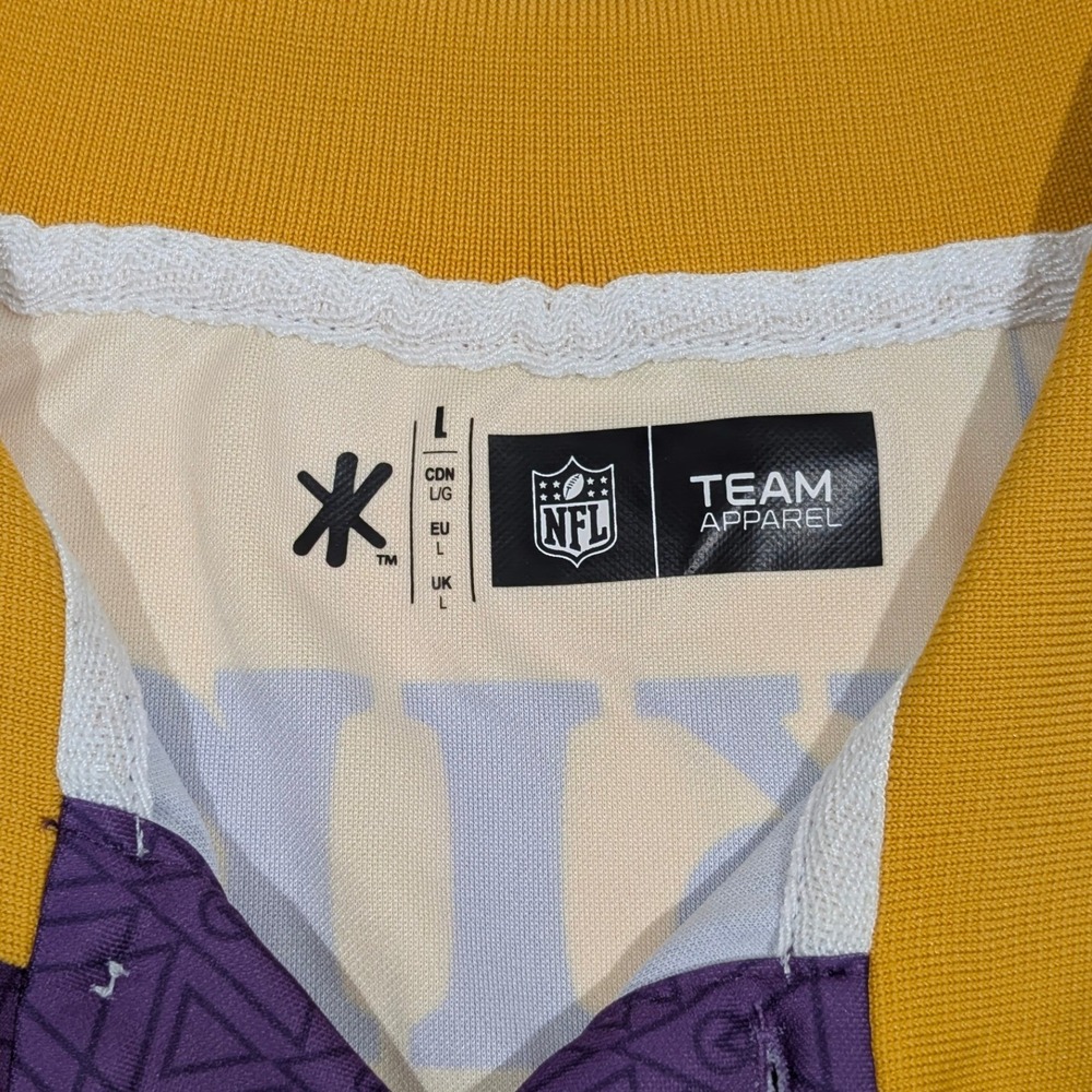 Minnesota Vikings NFL Team Apparel Polo‎ Shirt Men's Large Purple Gold Skyline - Picture 6 of 6